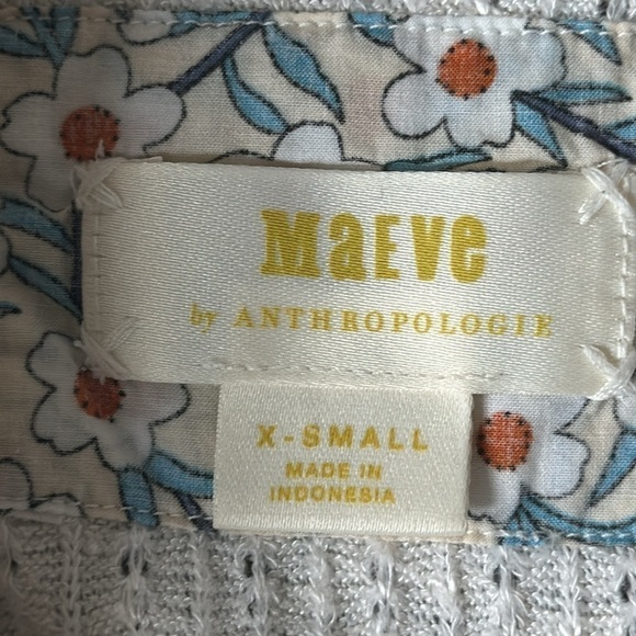 Anthropolgie top ivory baby doll size X Small wide neck Maeve brand - Picture 7 of 12